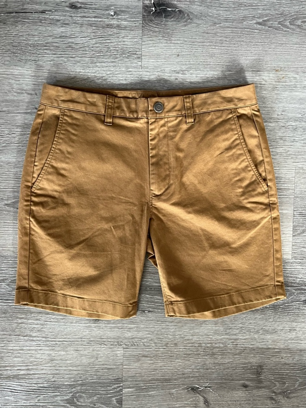 Bonobos Khaki Brown Slim Chino Shorts Size 31 Cotton 7in Spring Simmer Classic